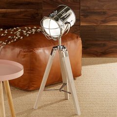 Whitewash Tripod Table lamp Table Lamp Black & Copper 