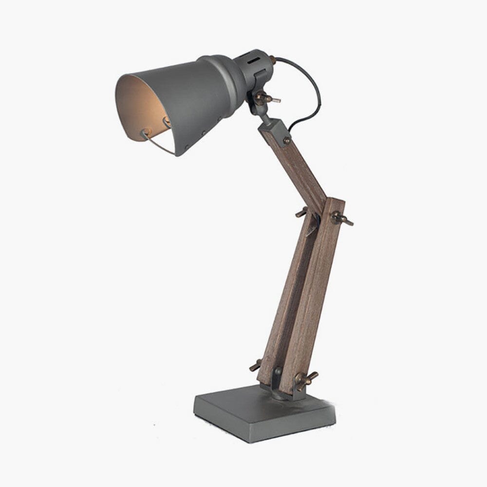 Forge Task Lamp Wood and Grey Metal Table Task Lamp