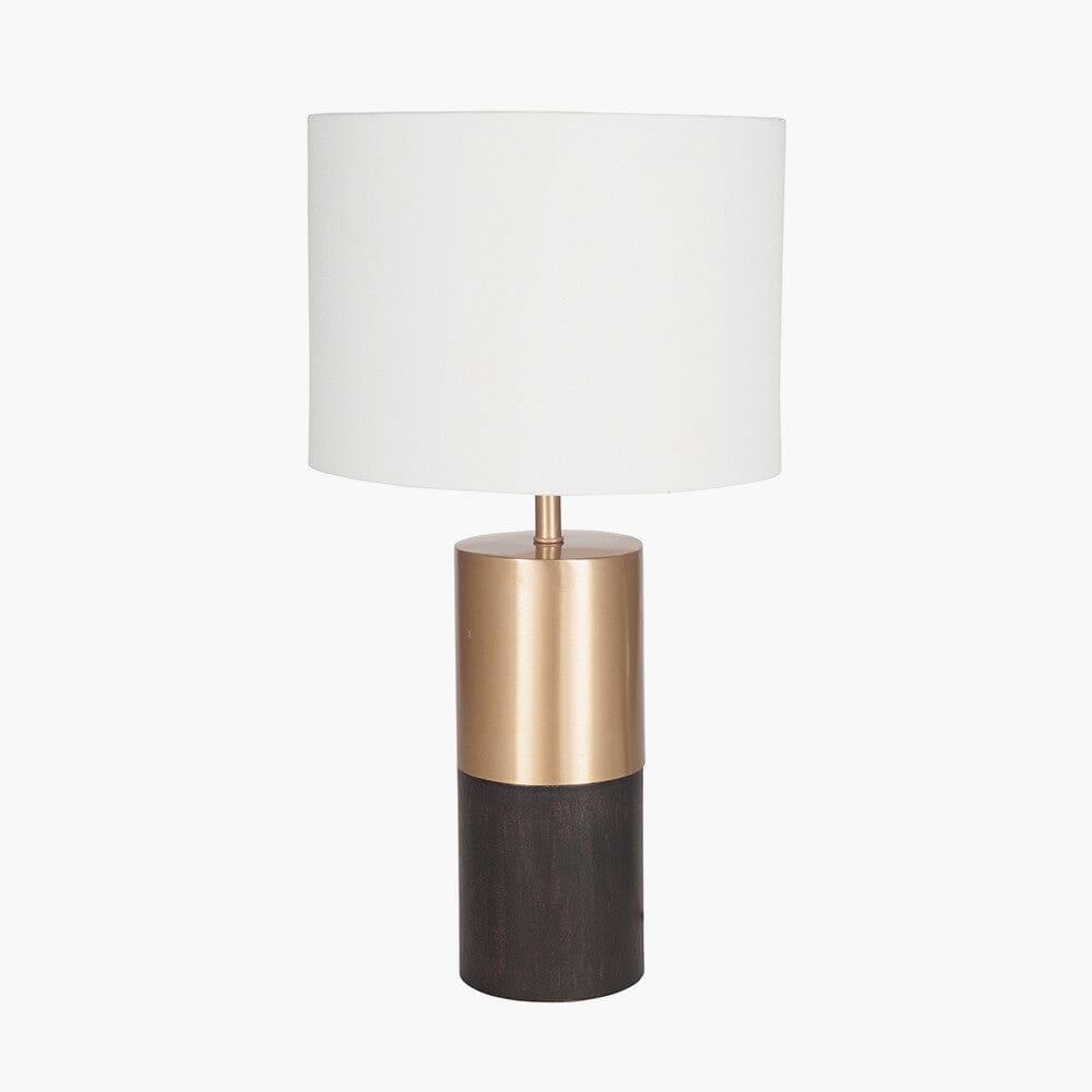 Wood and Metal Table Lamp Table Lamp Black & Copper 